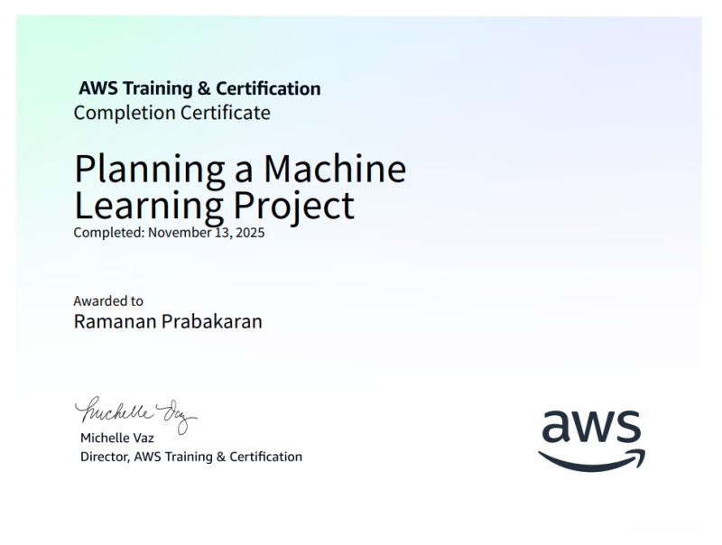 AWS Planning a ML Project
